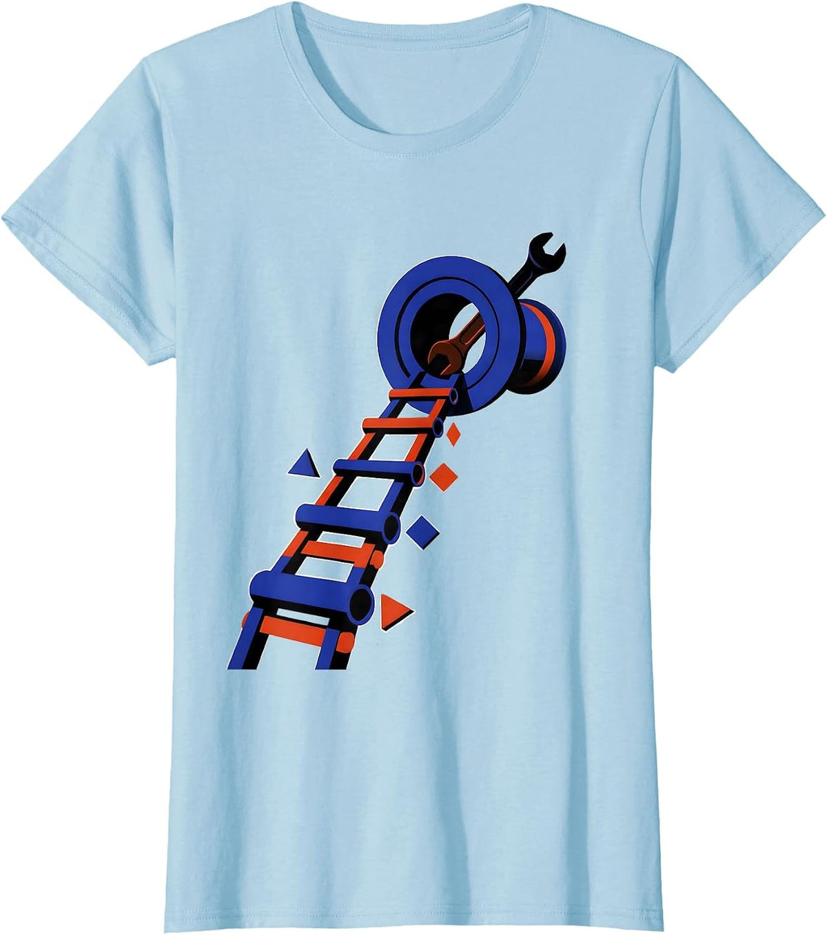Women's Drain Trap Pipe Wrench Funny Plumber Gift T-Shirt - Baby Blue