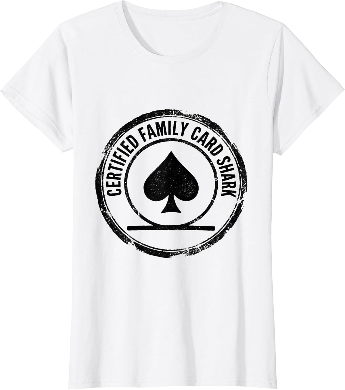 Certified Family Card Shark Funny Gambler Poker Player Humor T-Shirt - White
