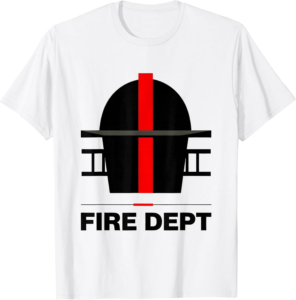 Men's FIRE DEPT Bauhaus Modernist Firefighter Pride Humor T-Shirt - White