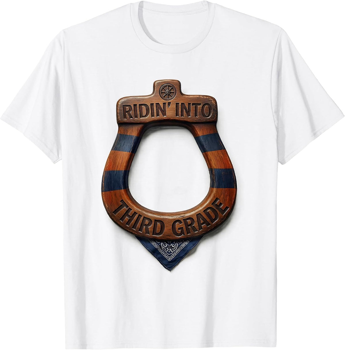 Men's Ridin Into Third Grade Western 3rd Grade Teacher Back To T-Shirt - White