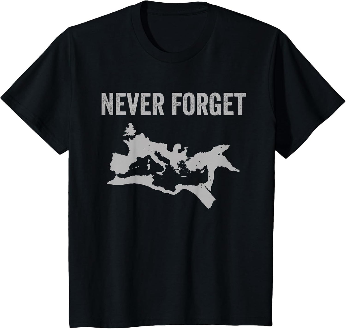 The Roman Empire map Never Forget Ancient Rome Historic maps T-Shirt - Black
