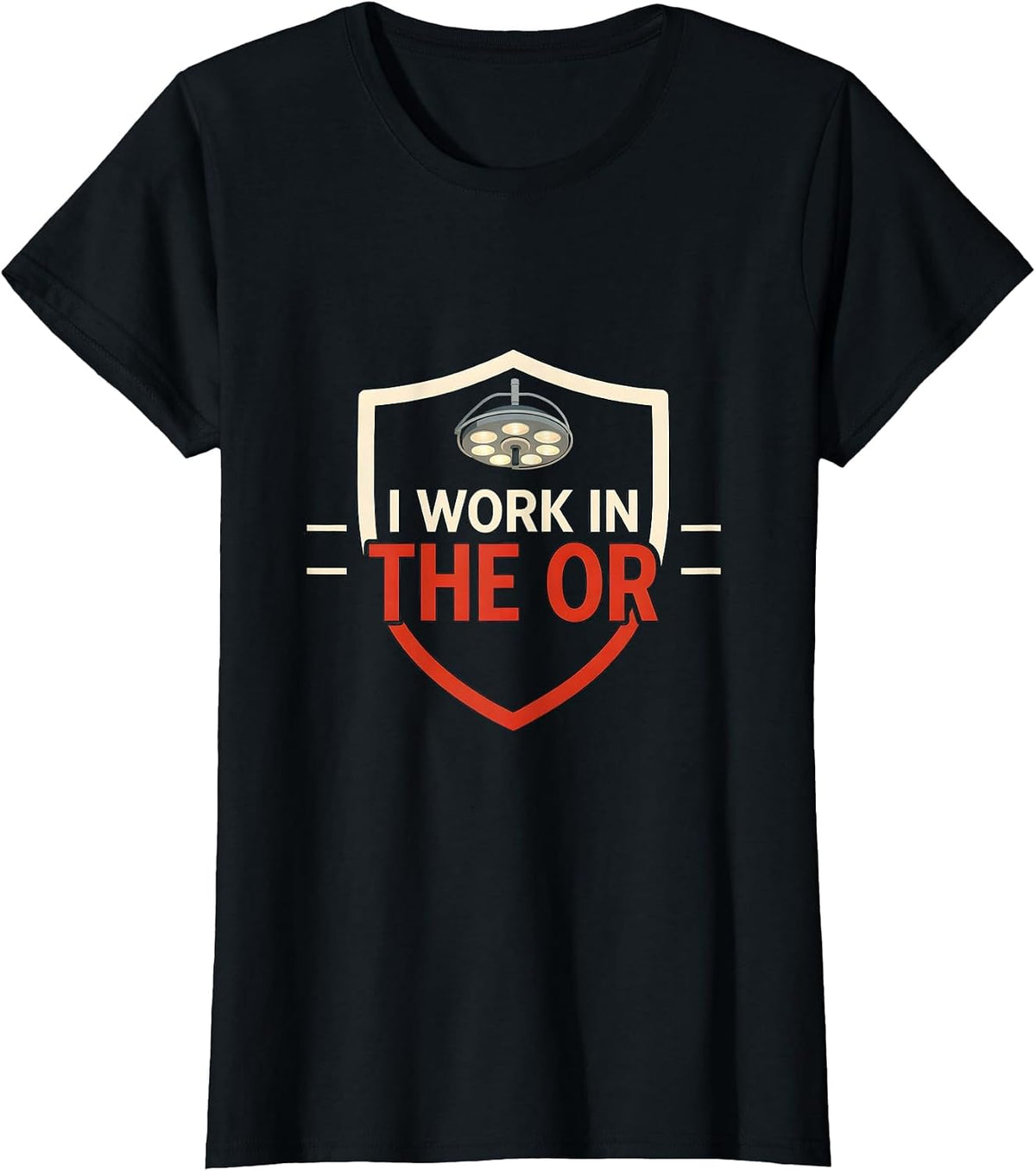 I Work In The OR Minimalist Surgical Tech Scrub Tech Gift T-Shirt - Black