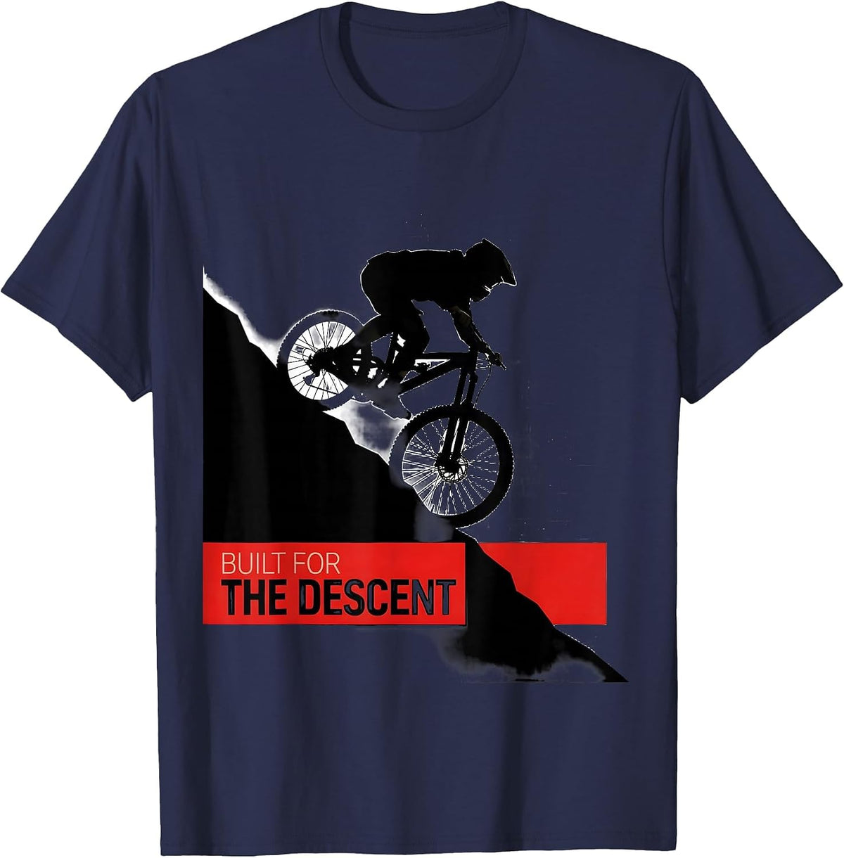 Built for the Descent Mountain Bike Design T-Shirt - Navy Blue