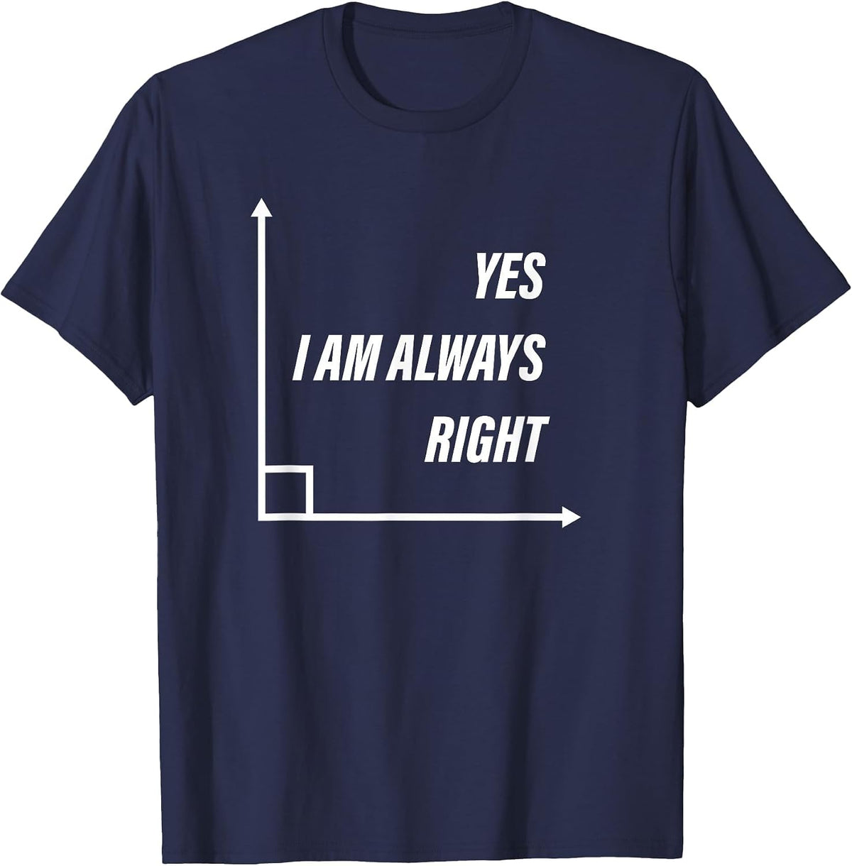 Funny Geometry Right Angle Math Mathematics Students Teacher T-Shirt - Navy Blue