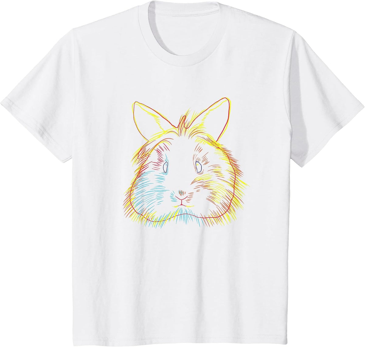 Colourful Rabbit Lion Head Rabbit T-Shirt - White
