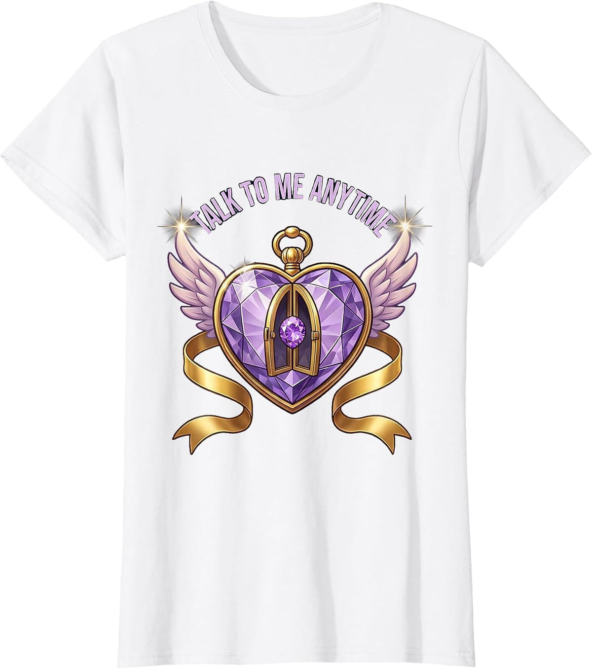 Women's Talk To Me Anytime School Counselor Design T-Shirt - White