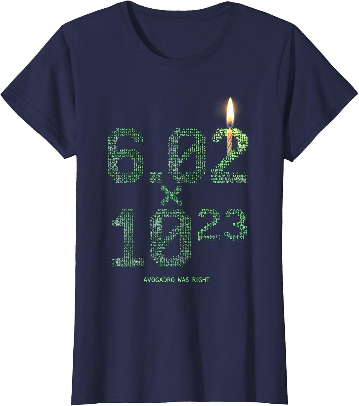 Women's Avogadro Was Right Ascii Terminal Art Mole Day Chemistry T-Shirt - Navy Blue
