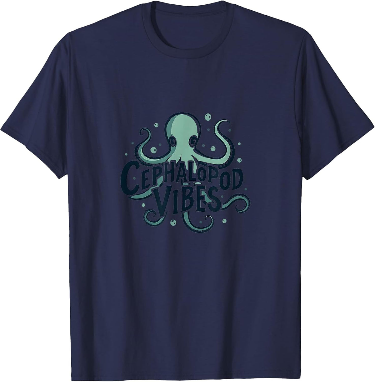 Octopus Cephalopod Vibes | Ocean Lover Gift T-Shirt - Navy Blue