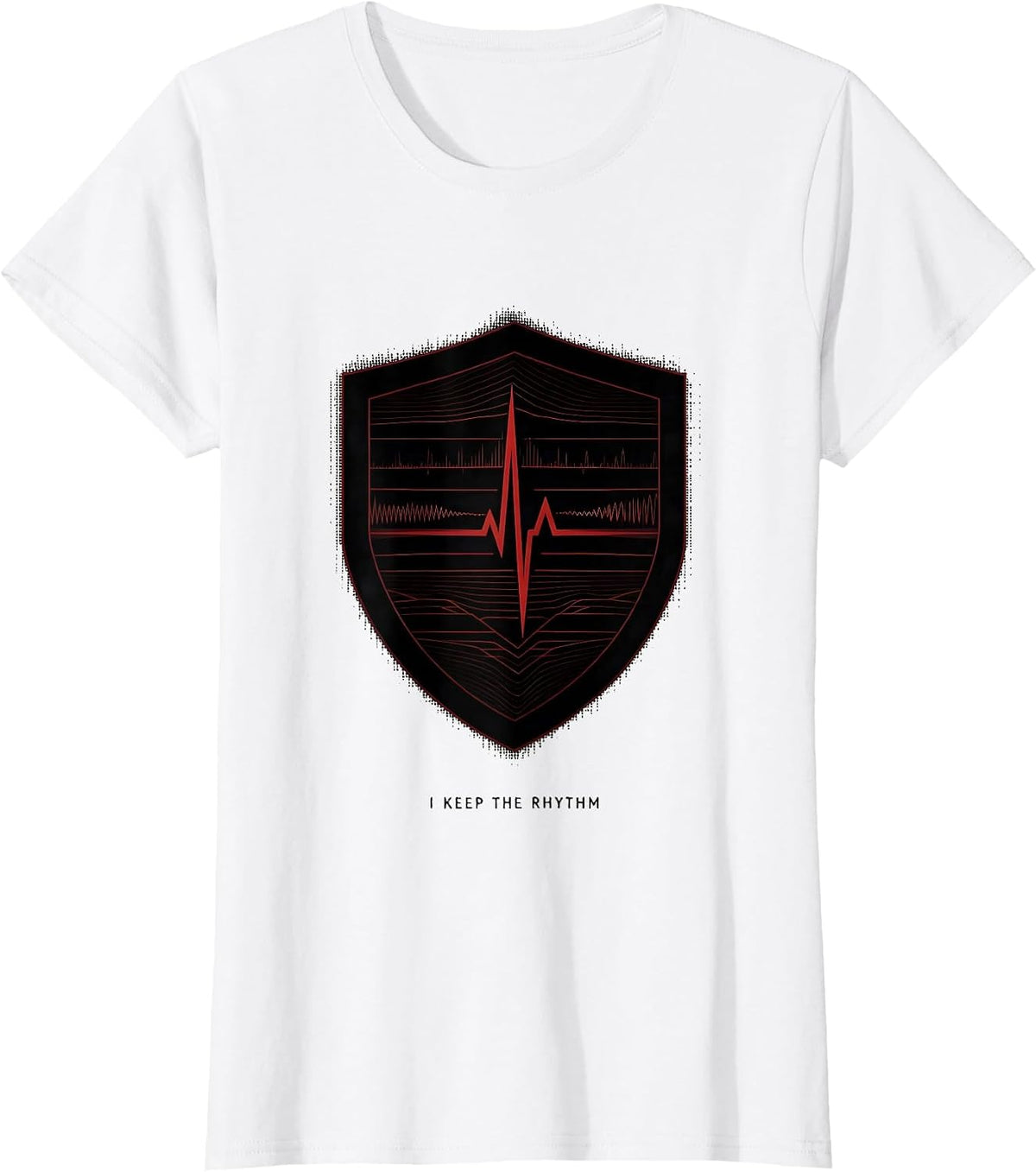 I Keep The Rhythm Blackwork Dotwork Cardiac Nurse CVICU RN T-Shirt - White