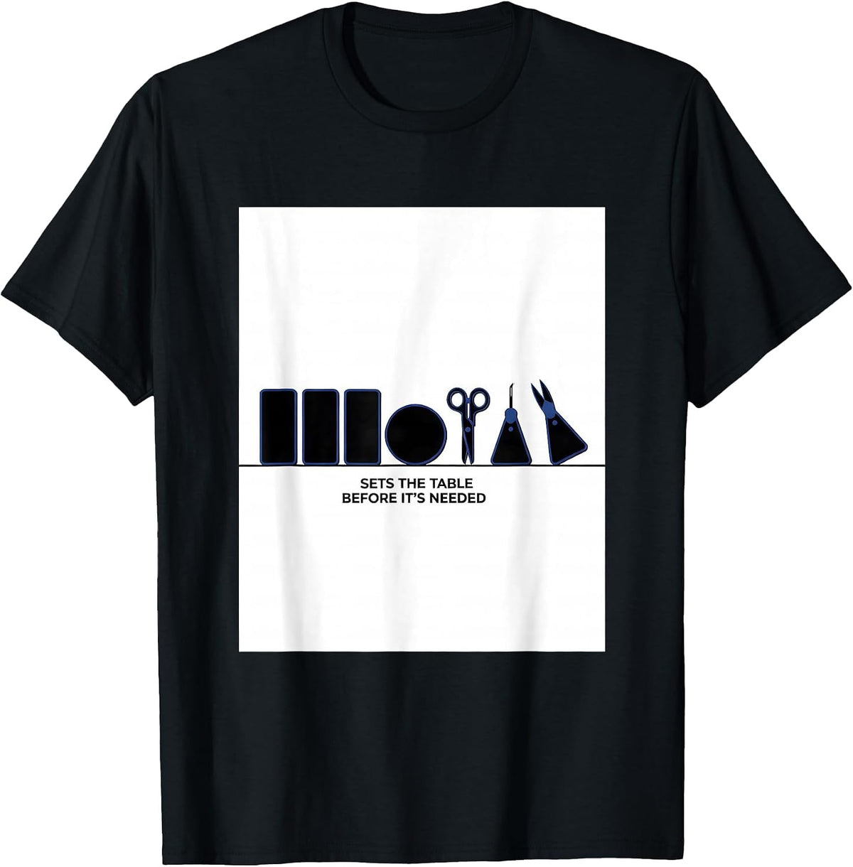 Men's Sets The Table Before It's Needed Geometric Surgical Tech T-Shirt - Black