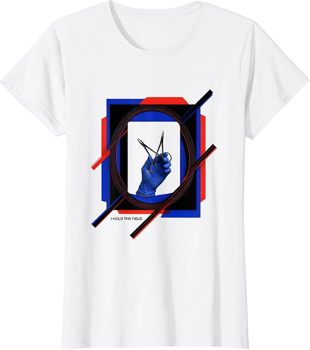 Women's I Hold The Field Playful Surgical Tech Occupational Pride T-Shirt - White