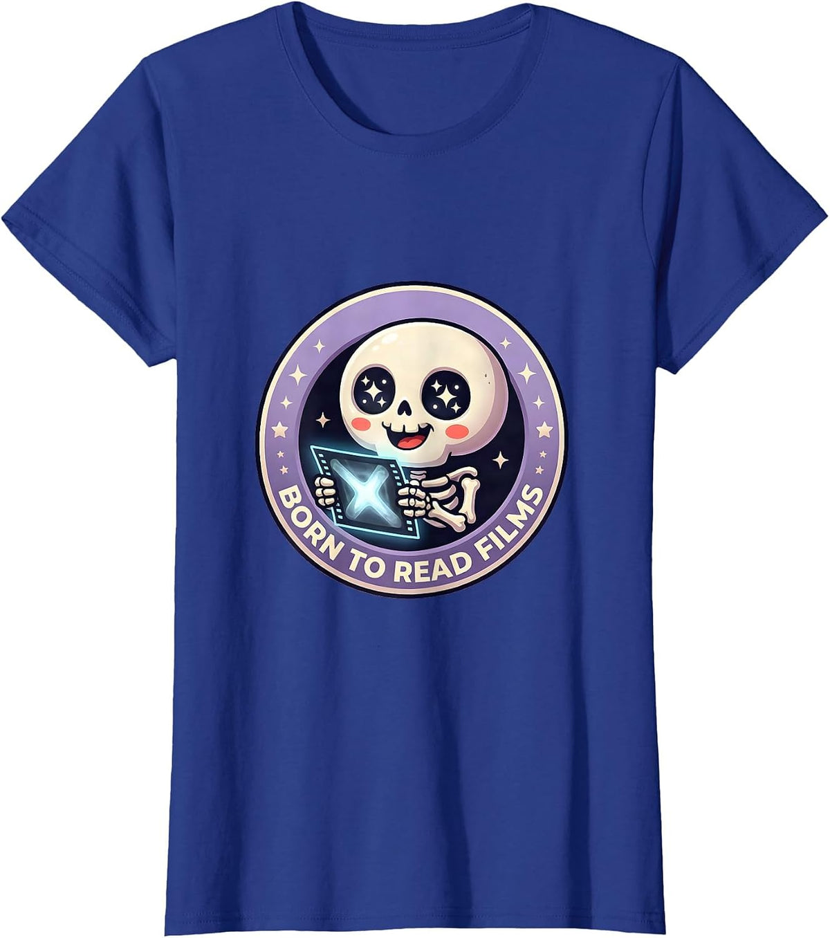 Women's Born to Read Films Radiology Design T-Shirt - Royal Blue