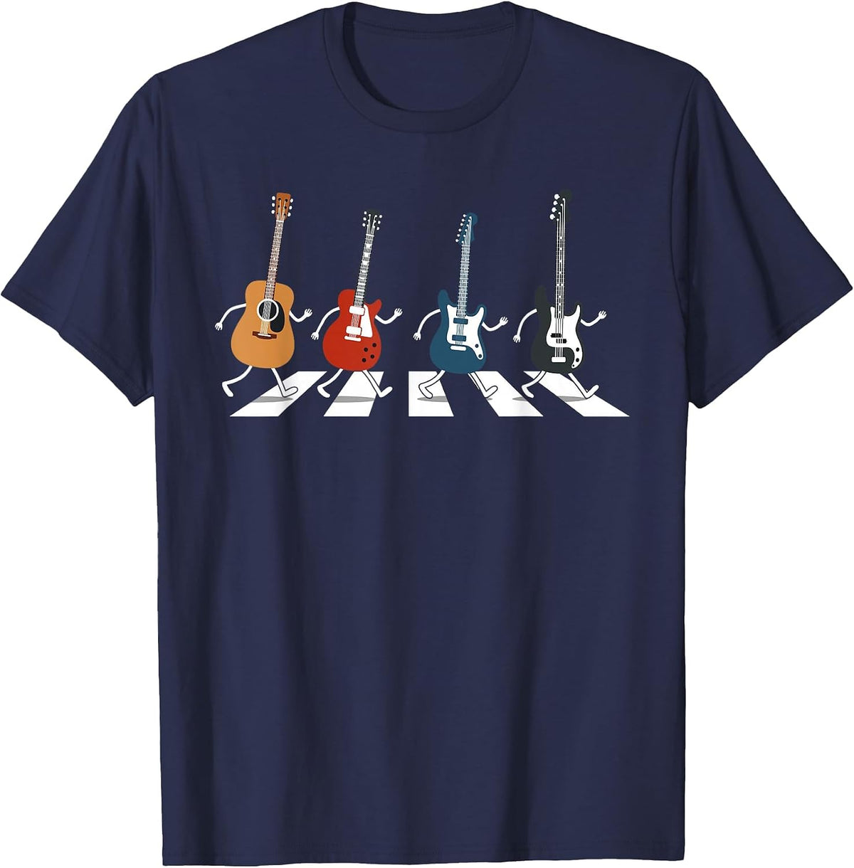 Music Teacher Rock Guitarist Men Women Kids Funny Guitar T-Shirt - Navy Blue