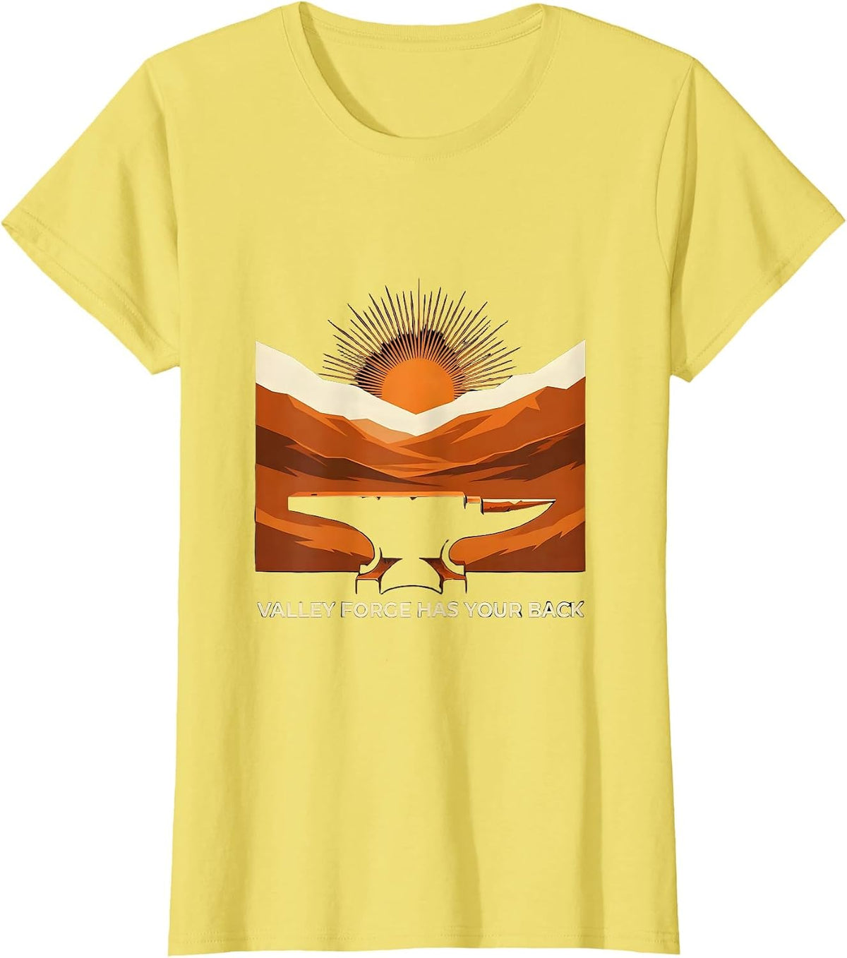 Women's Valley Forge Has Your Back Automotive Design T-Shirt - Lemon Yellow