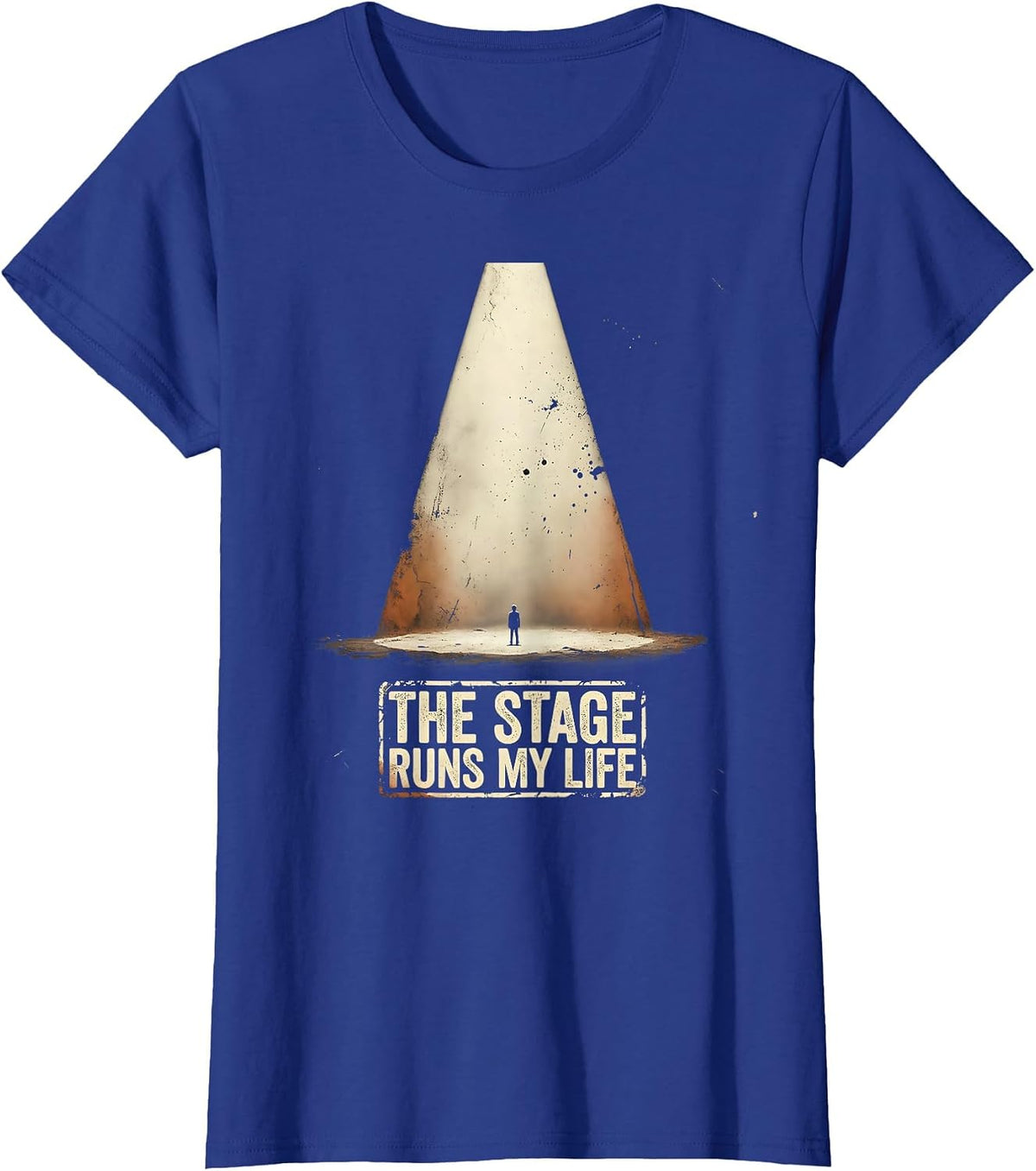 Women's The Stage Runs My Life Funny Theatre Kid Musical Actor Gift T-Shirt - Royal Blue