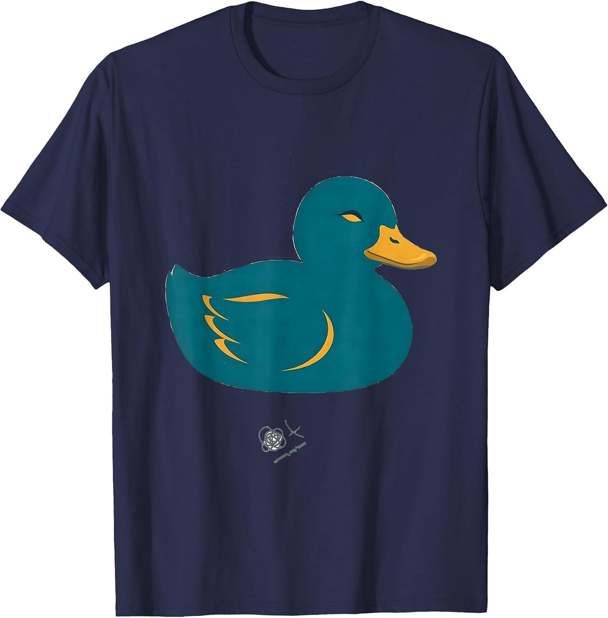 Men's Duck Silhouette Funny Novelty Gift for Duck Lovers T-Shirt - Navy Blue