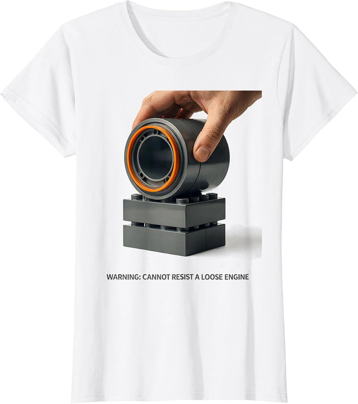 Warning: Cannot Resist A Loose Engine Editorial Conceptual T-Shirt - White