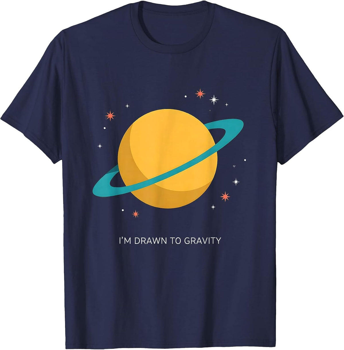 Men's I'm Drawn To Gravity Funny Space Astronomy NASA Fan T-Shirt - Navy Blue