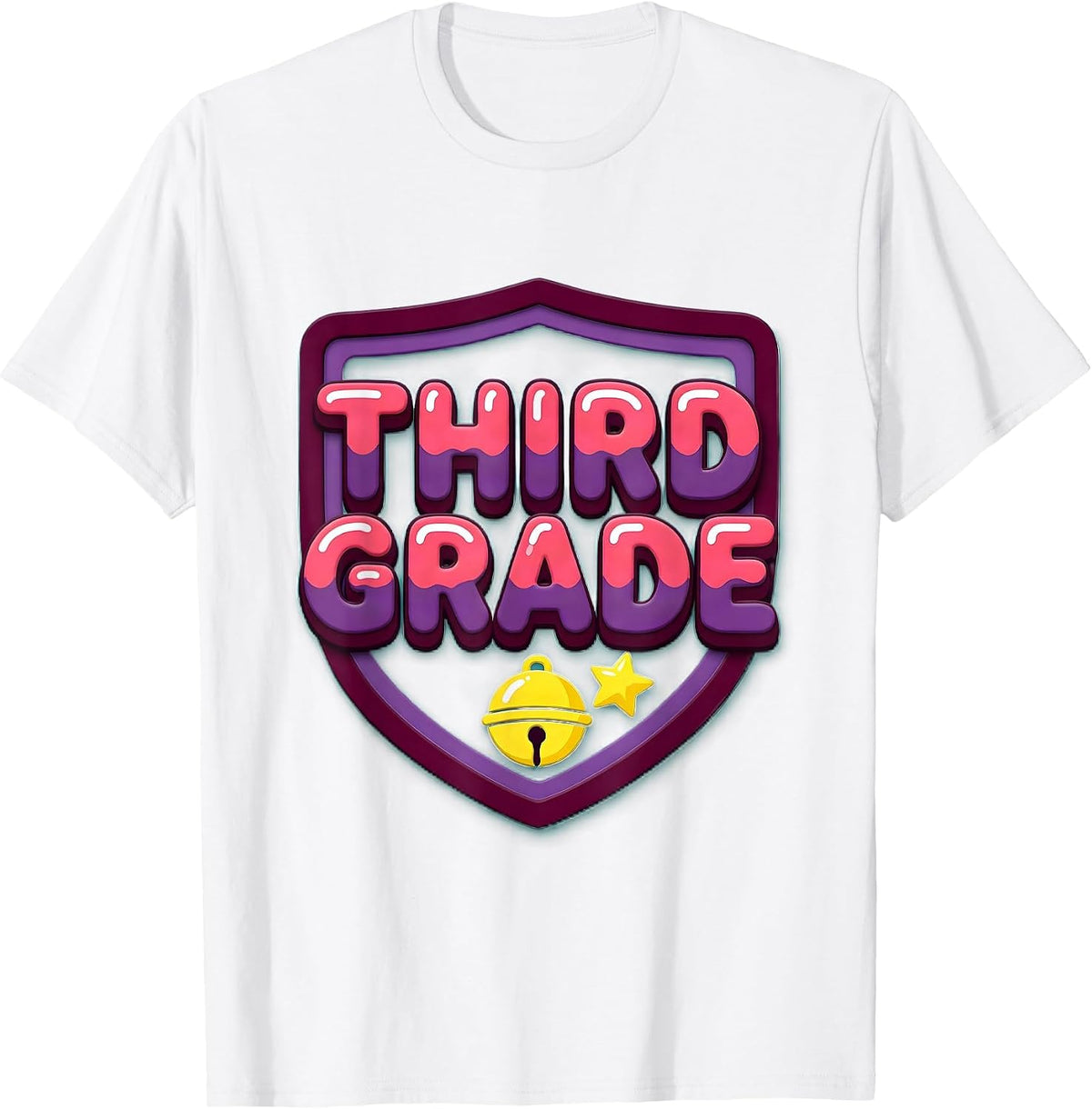 Men's Third Grade Gummy Jelly Pop Back To School Teacher Student T-Shirt - White
