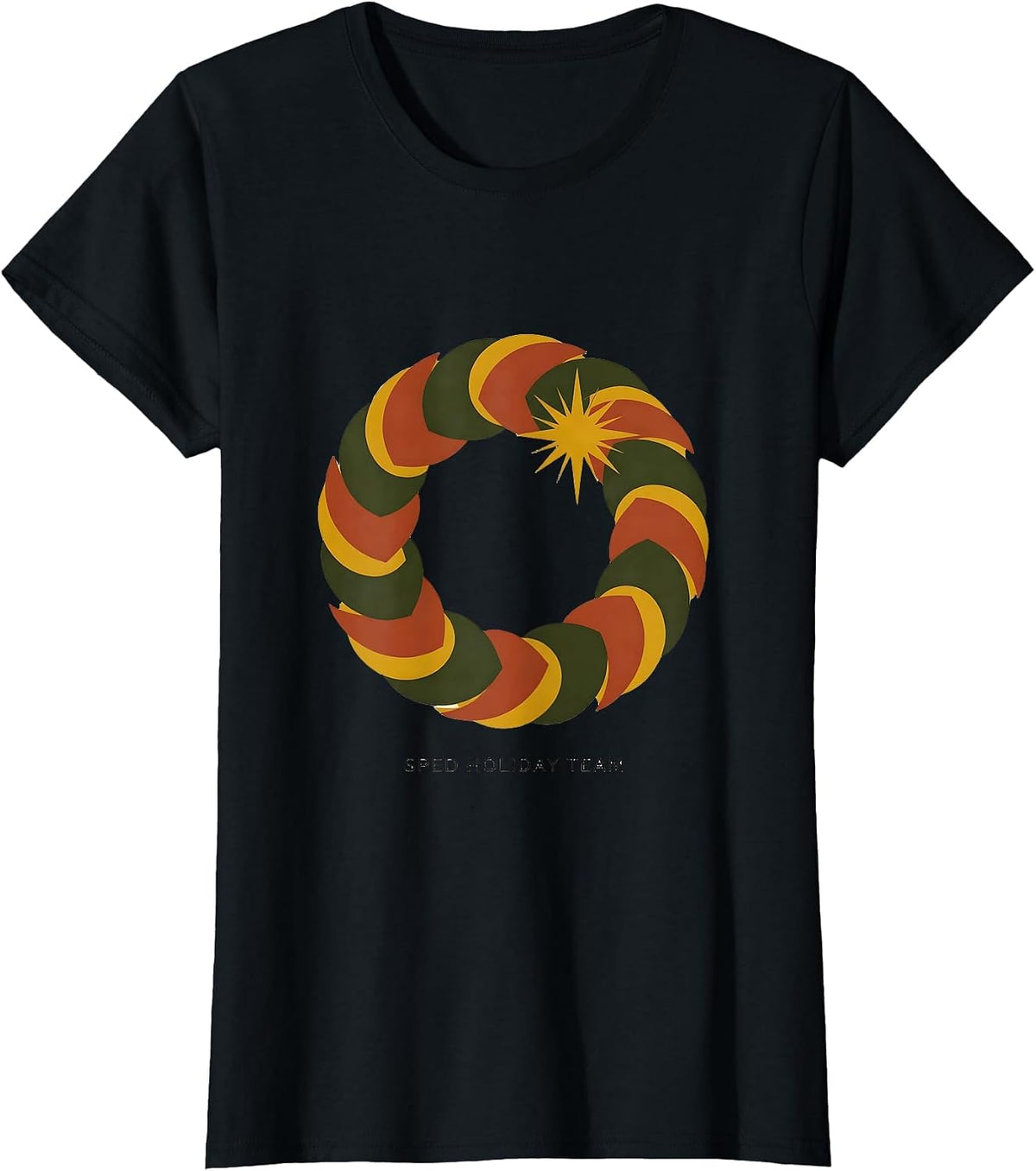 Women's SPED Holiday Team Midcentury Modern Christmas Special Ed T-Shirt - Black