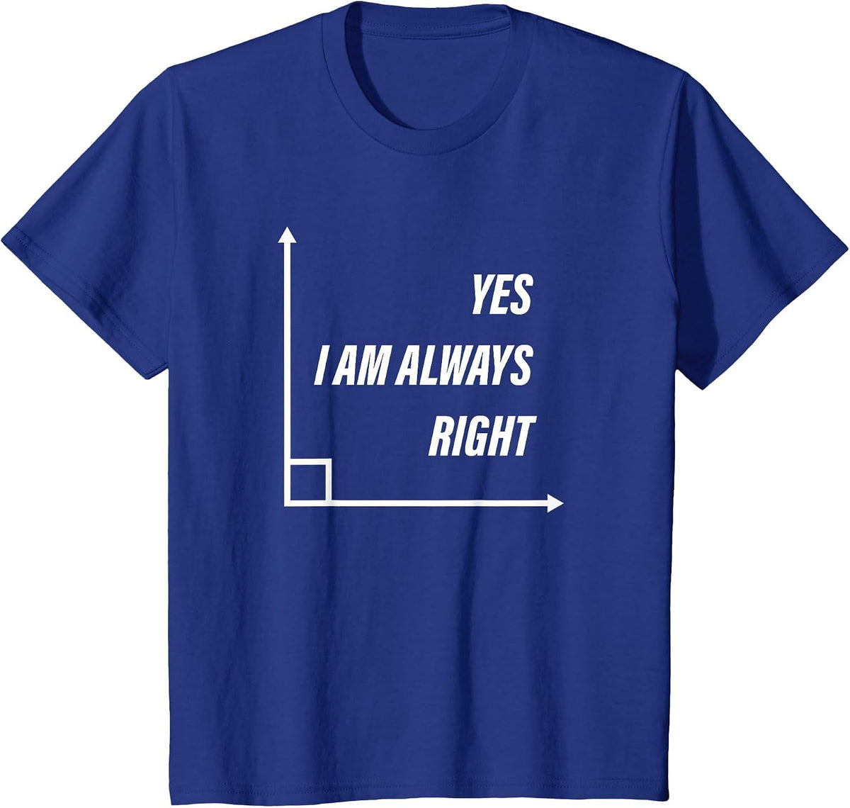 Funny Geometry Right Angle Math Mathematics Students Teacher T-Shirt - Royal Blue