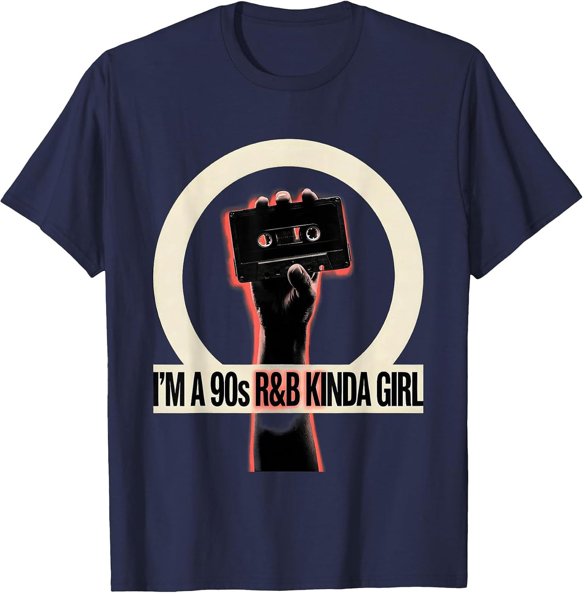 Men's I'm A 90s R&B Kinda Girl Retro Music Hip Hop Soul Fan T-Shirt - Navy Blue
