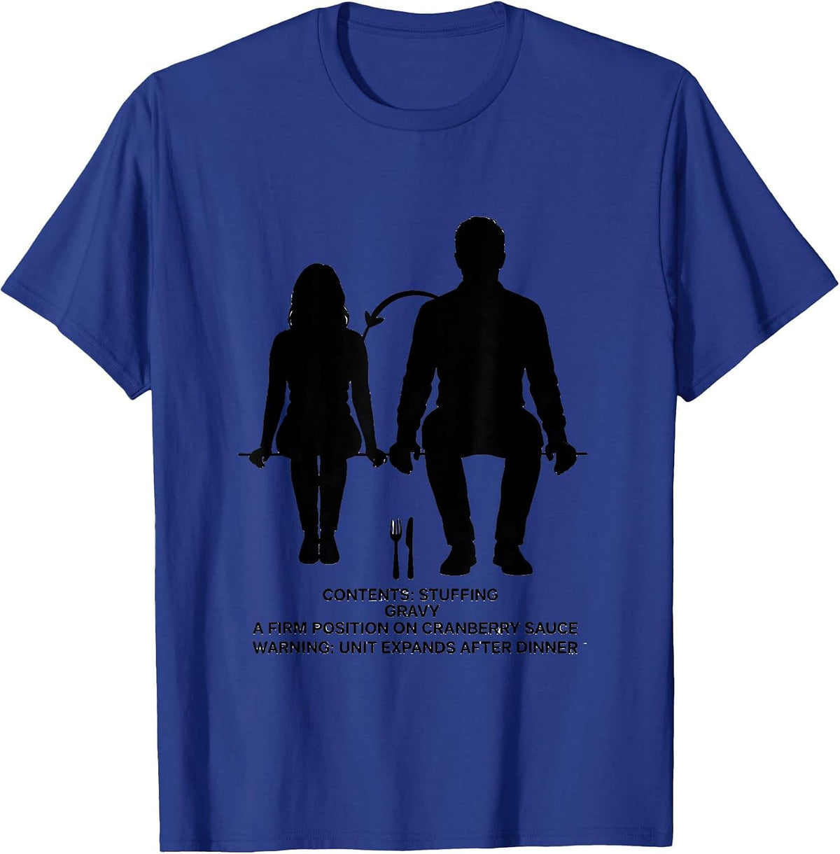 Thanksgiving Dinner Costume Nutrition Facts Parody T-Shirt - Royal Blue