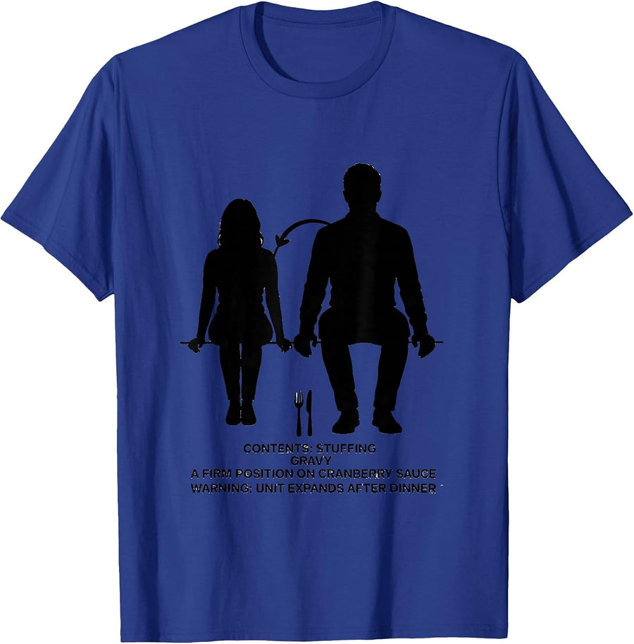 Thanksgiving Dinner Costume Nutrition Facts Parody T-Shirt - Royal Blue