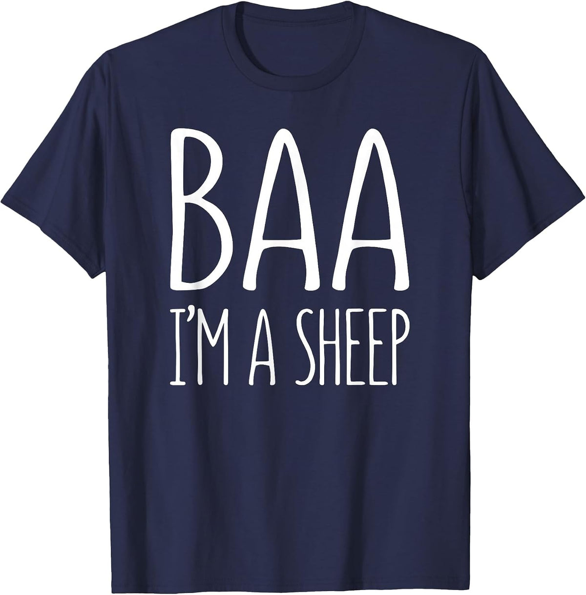 Baa I'm A Sheep Shirt Adult Men Women Kids Sheep Costume T-Shirt - Navy Blue