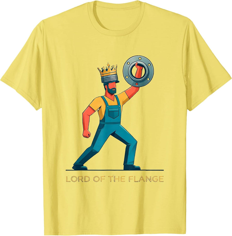Men's Lord of the Flange Funny Plumber Pipefitter Steamfitter Gift T-Shirt - Lemon Yellow