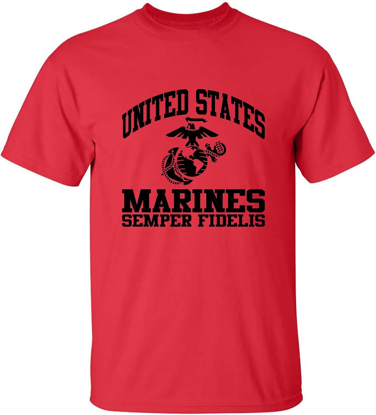 zerogravitee US Marines Semper Fidelis Adult Short Sleeve T-Shirt - Red