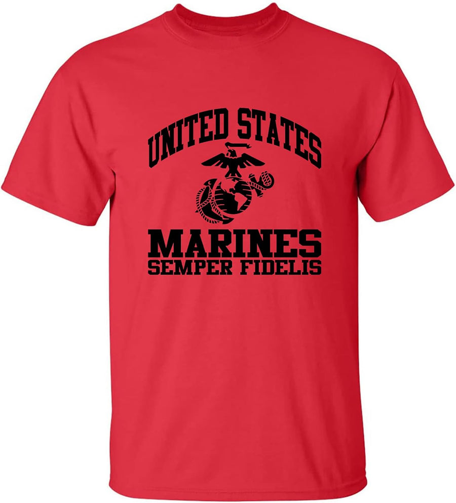 zerogravitee US Marines Semper Fidelis Adult Short Sleeve T-Shirt - Red
