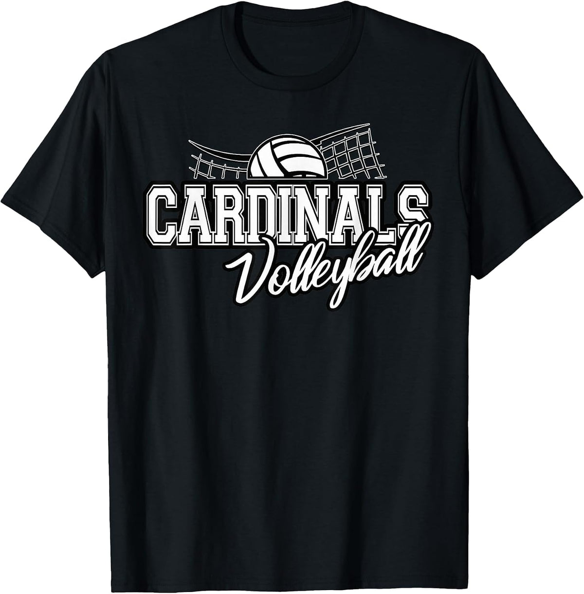 Cardinals Volleyball Back to School Spirit T-Shirt - Black