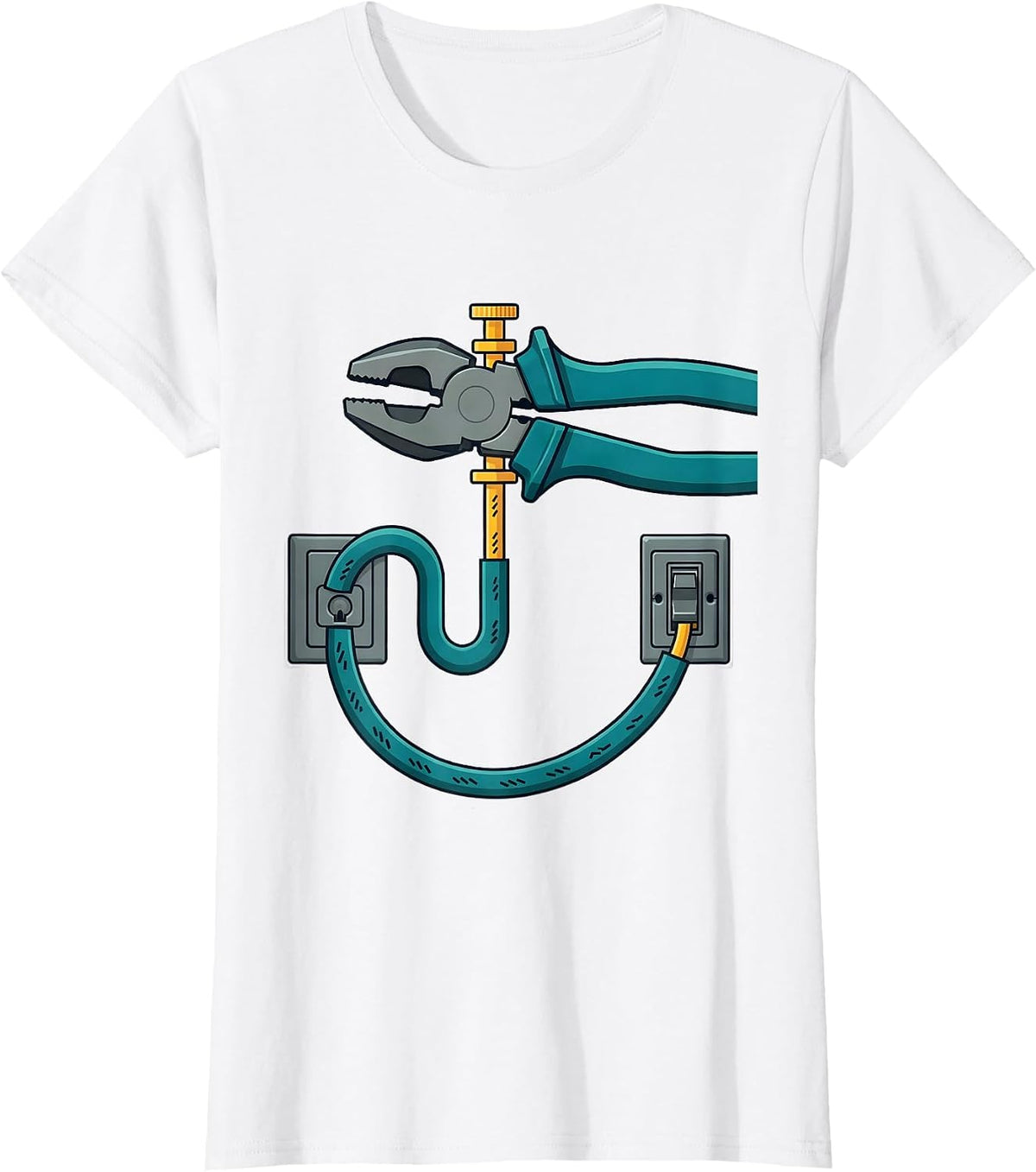 Lineman's Pliers Electrician Occupation Pride T-Shirt - White