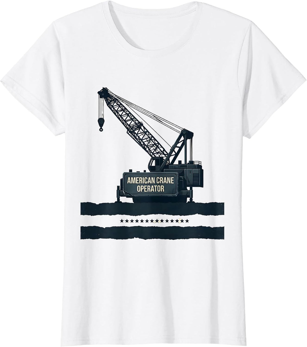 American Crane Operator Monochromatic Trade Pride T-Shirt - White