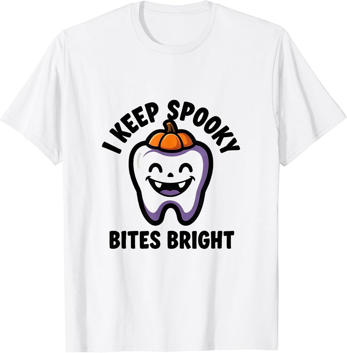 Men's I Keep Spooky Bites Bright Funny Dentist Halloween Dental T-Shirt - White