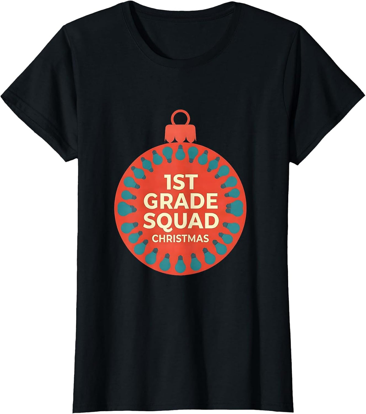 1st Grade Squad Christmas Funny Teacher Christmas Squad T-Shirt - Black