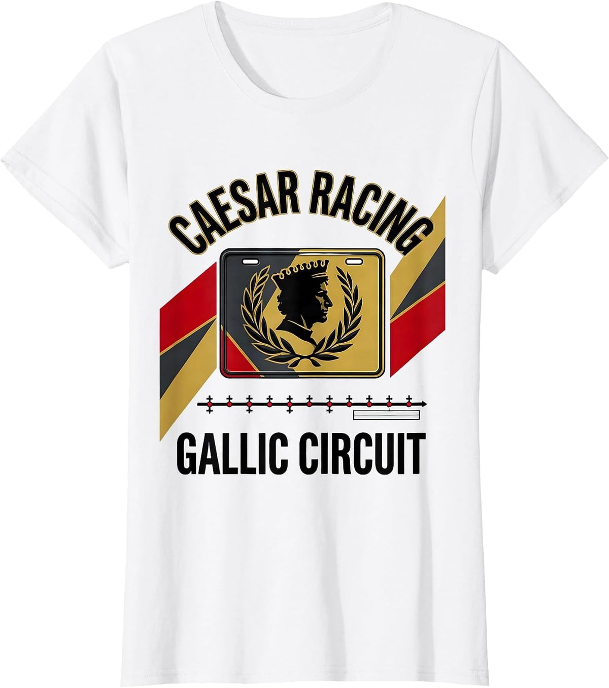 Caesar Racing Gallic Circuit Racing Livery History Teacher T-Shirt - White