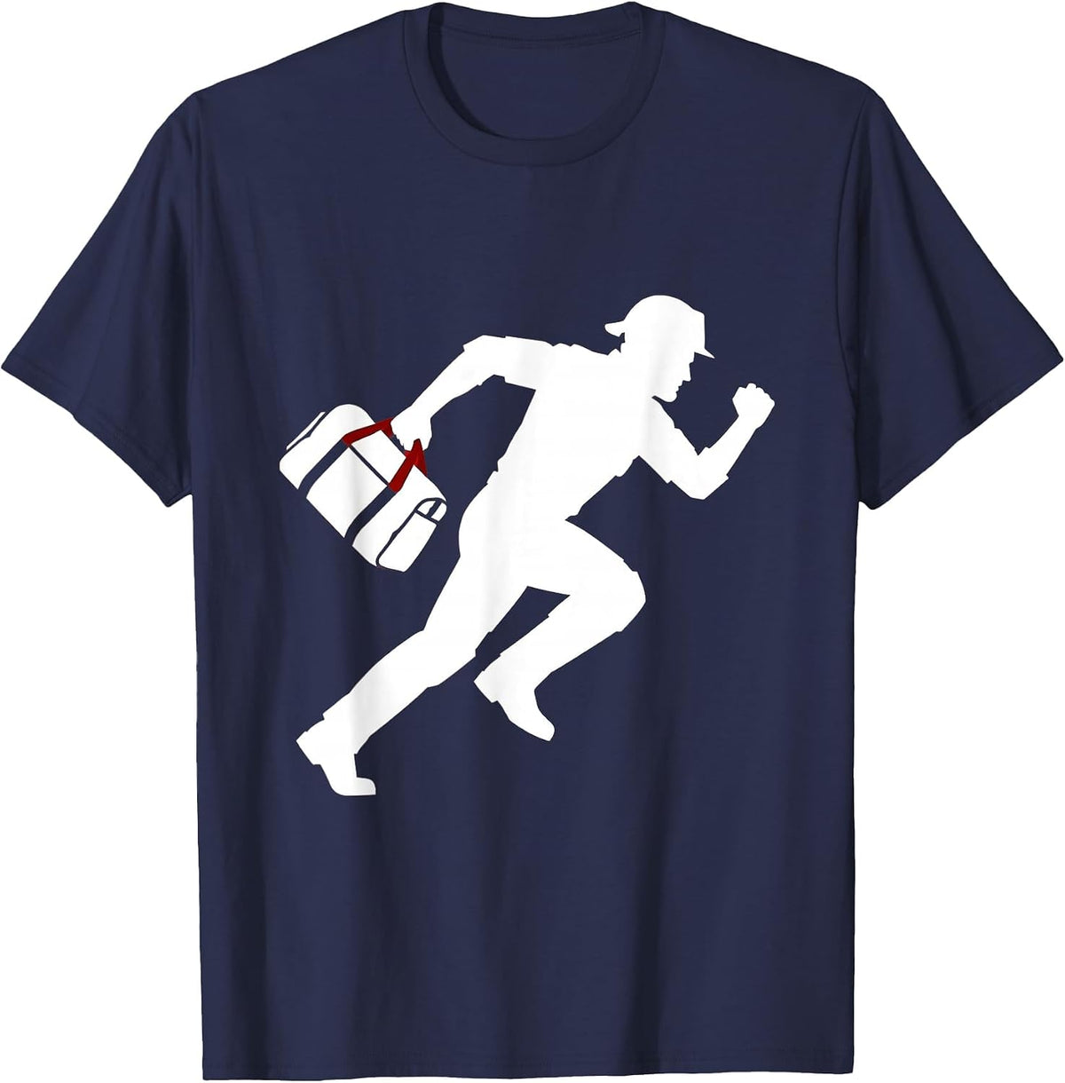 EMT Paramedic Sprinting Trauma Bag Graphic T-Shirt - Navy Blue