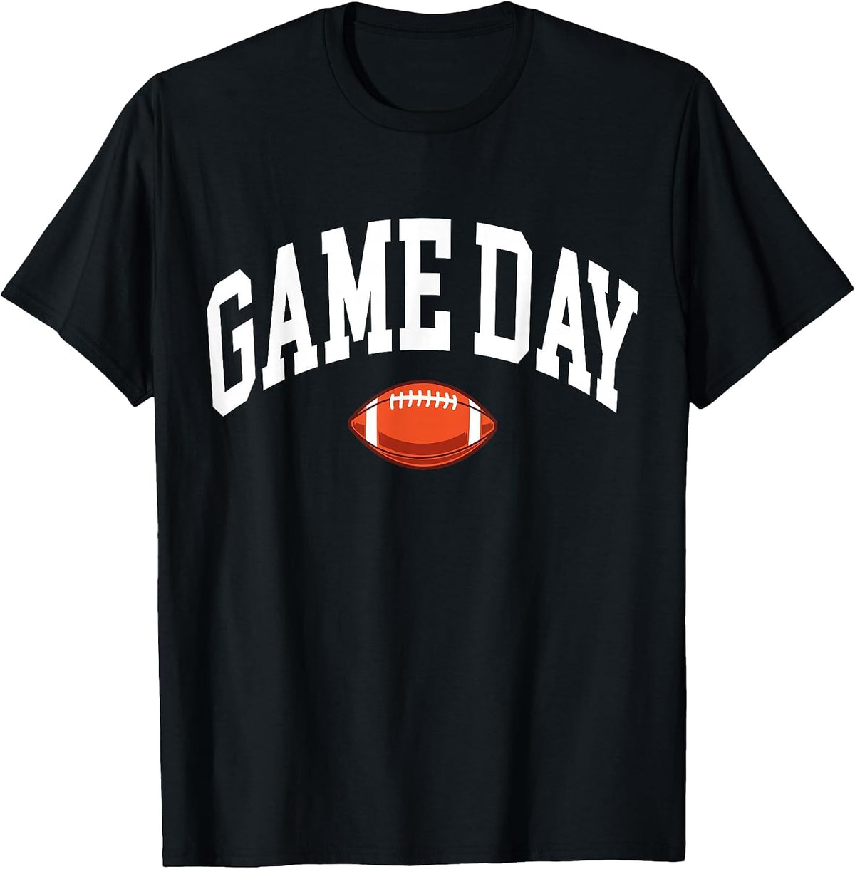 Game Day Football Player and Fan Graphic T-Shirt - Black