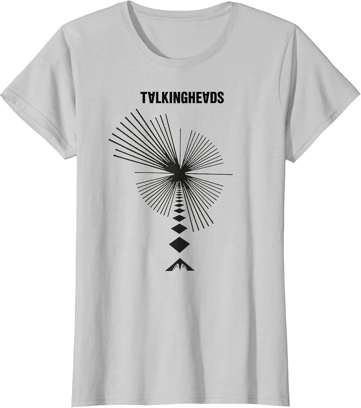 Talking Heads Geometric Line T-Shirt - Silver Grey