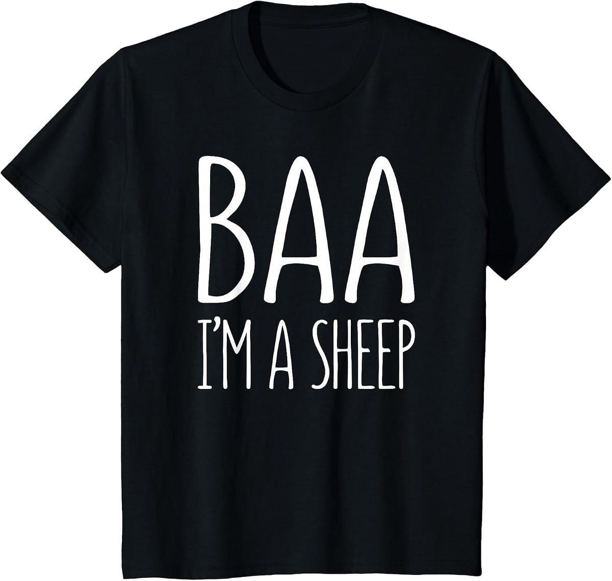 Baa I'm A Sheep Shirt Adult Men Women Kids Sheep Costume T-Shirt - Black