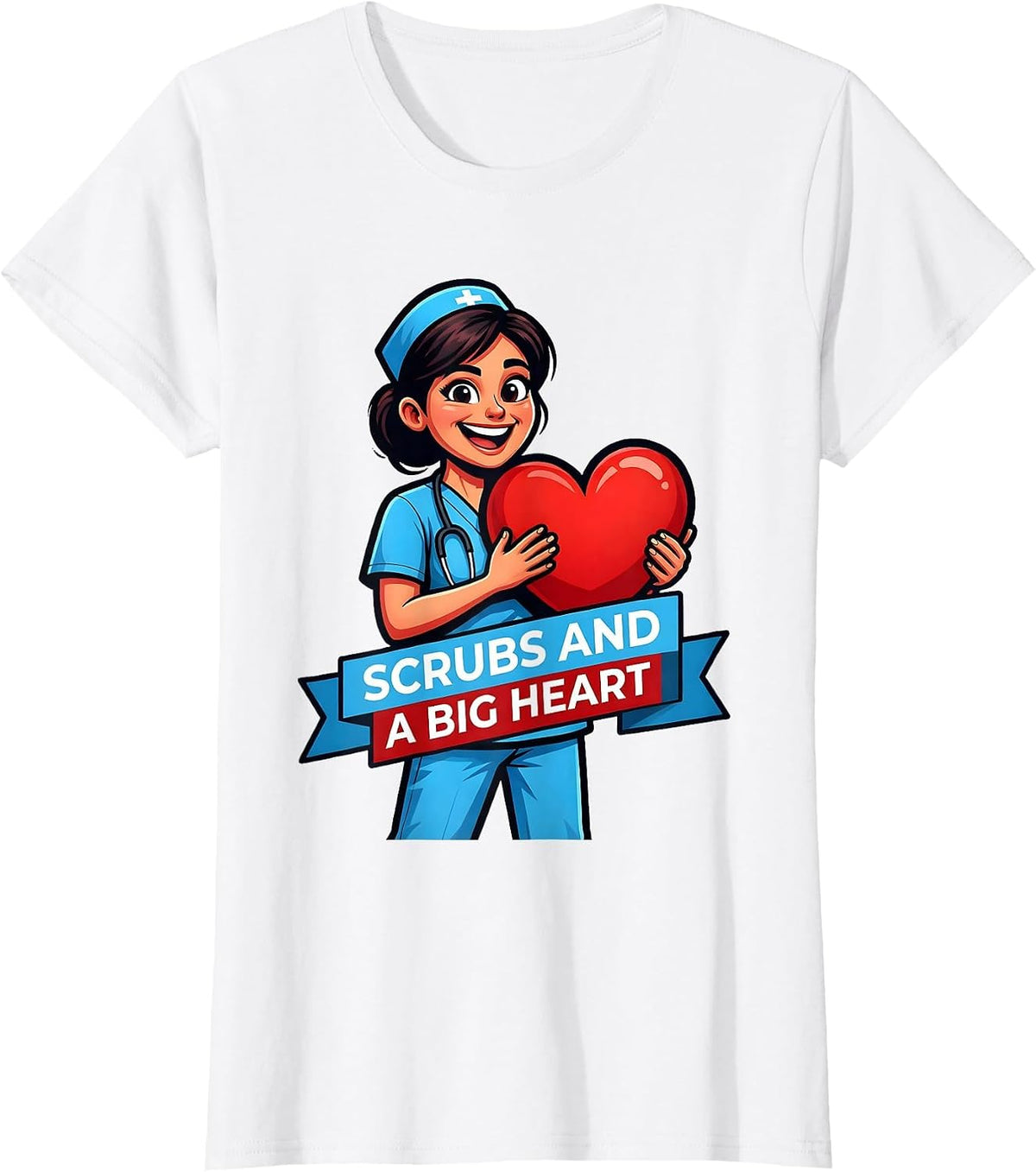 Scrubs and a Big Heart CNA Design T-Shirt - White