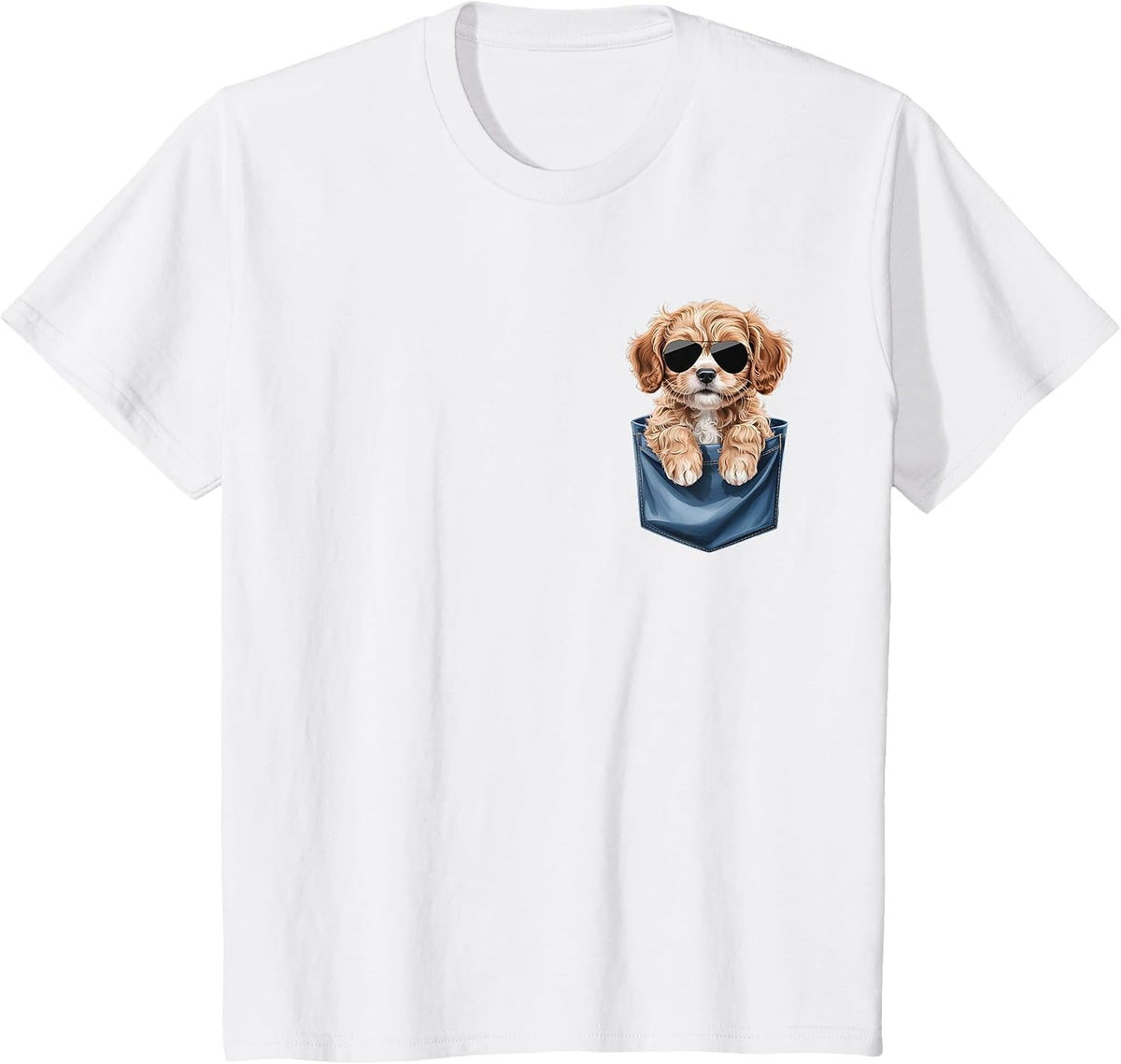 Cute Pocket Cavapoo Lover Doodle Dog Mom T-Shirt - White