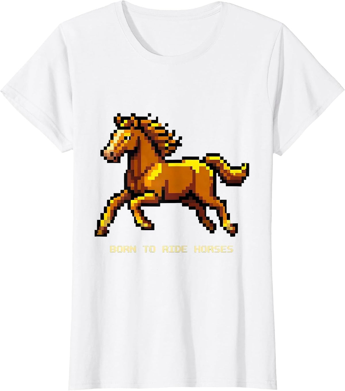 Women's Born to Ride Horses Equestrian Design T-Shirt - White
