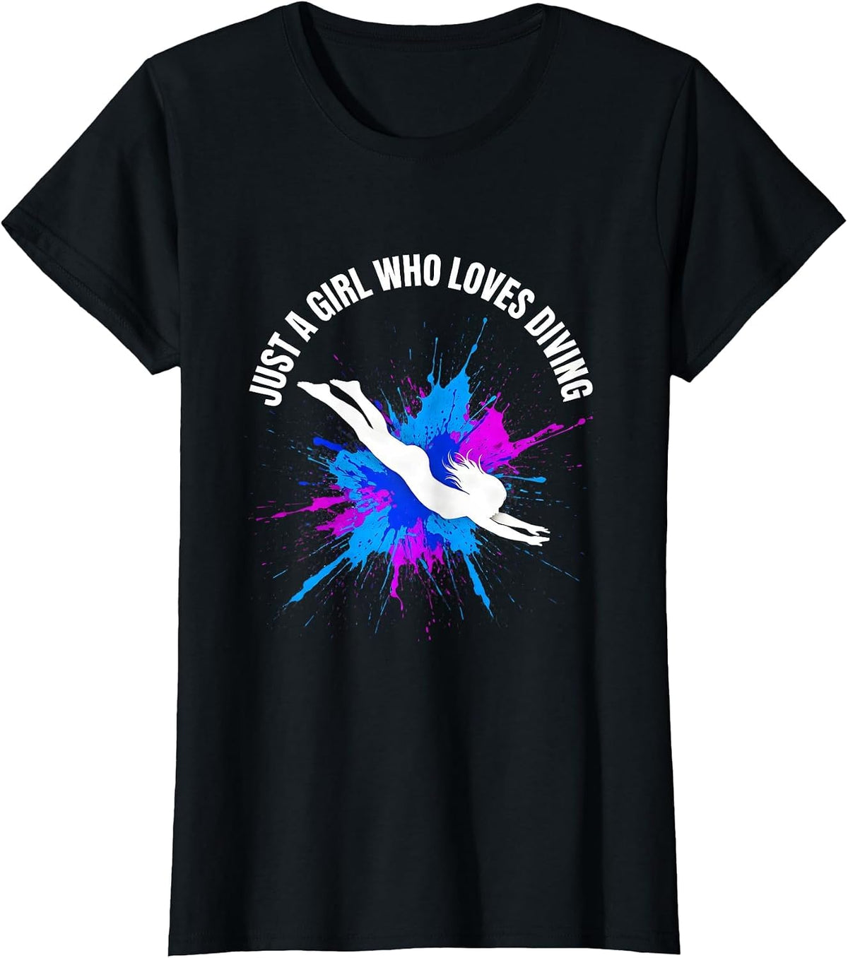Just A Girl Who Loves Diving Funny Sport Lover Gift T-Shirt - Black