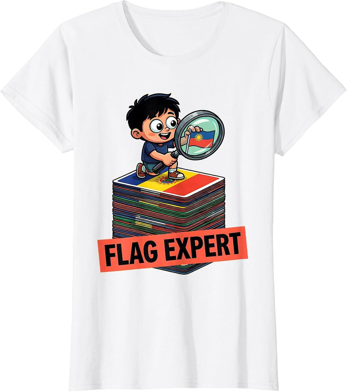 Flag Expert Cute World Travel Geography Lover T-Shirt - White
