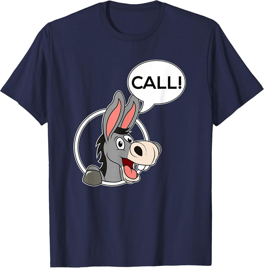 Donkey Call Cute Poker Funny Gambling Poker Lover Gambler T-Shirt - Navy Blue