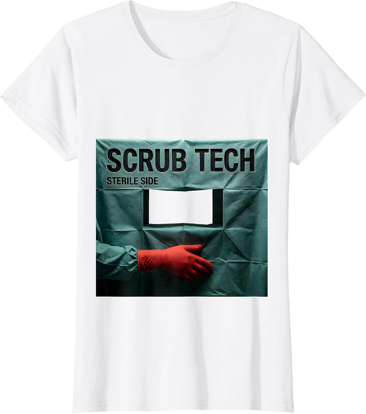 Scrub Tech Sterile Side Funny Surgical Tech Gift T-Shirt - White