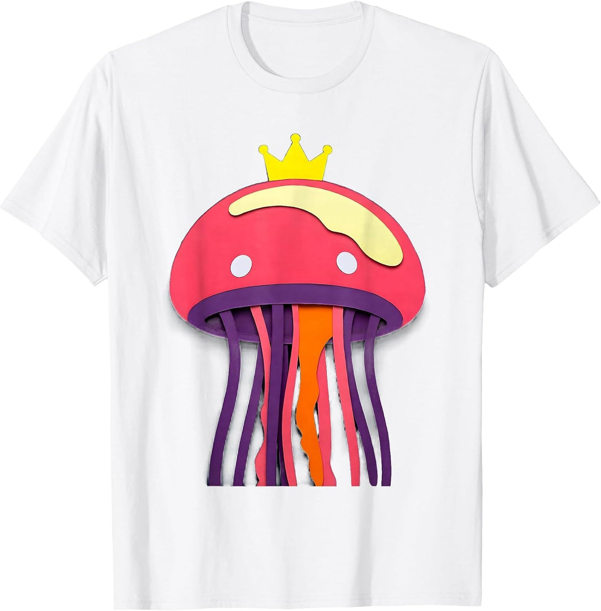 Men's Oversized Domed Jellyfish Gummy Pop Ocean Animal Lover T-Shirt - White
